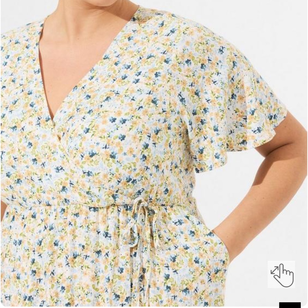 NWT Maxi Rayon Slub Surplice Wrap Dress by Torrid - Picture 3 of 5